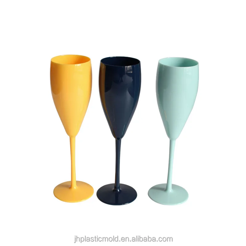 Eco-friendly Acrylic champagne Flutes plastic red wine glasses customized logo brandy glass 240ml / 8oz