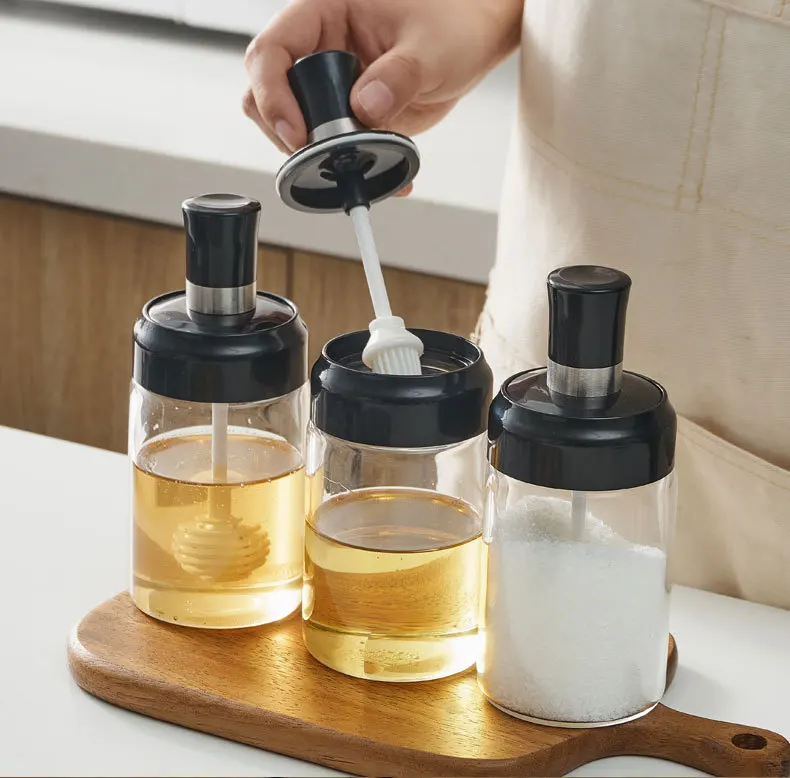  Hot selling seasoning spice bottle spoon honey stick oil brush