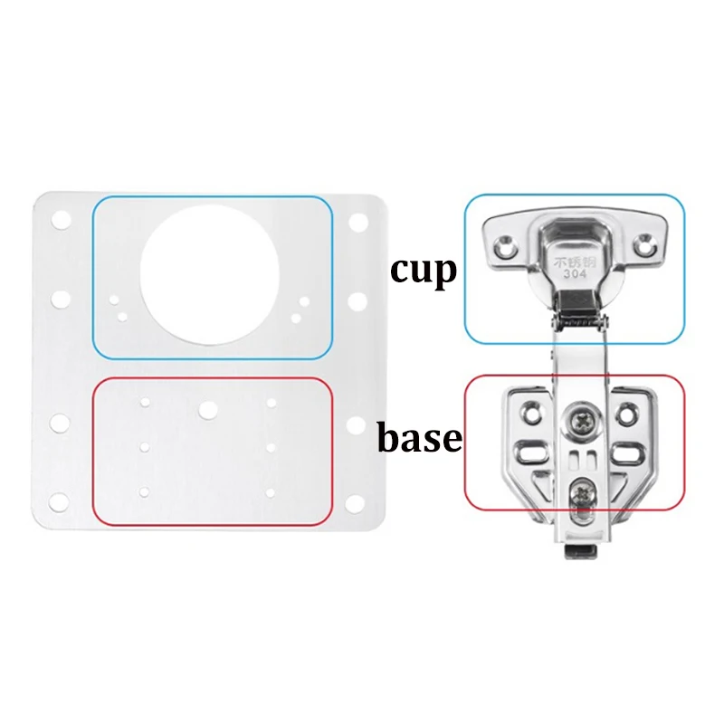 Factory OEM Stainless Steel Easy Installation Concealed Cabinet Hinge Repair Plate For Furniture Kitchen Cabinet