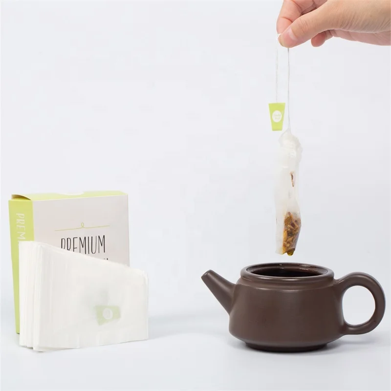Custom Shape Tea Bag Paper Tea Bag Filter Paper with Box Natural Packaging Bag