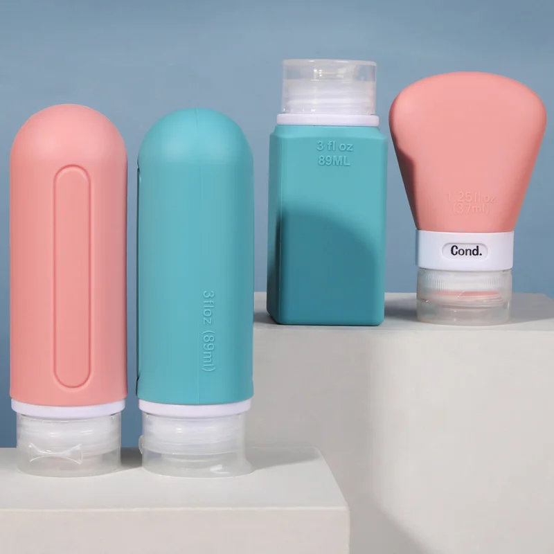 Gift Empty Lotion Travel Bottle Brown Cosmetic Refillable Travel Size Bottles Kit With Keychain