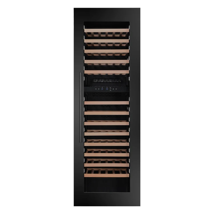 Solid Wooden Shelf Wine Fridge Kitchen Wine Cabinet Cooler 5-20 Degree Non Alcoholic Wine Vino Stainless Steel Glass 160 /black