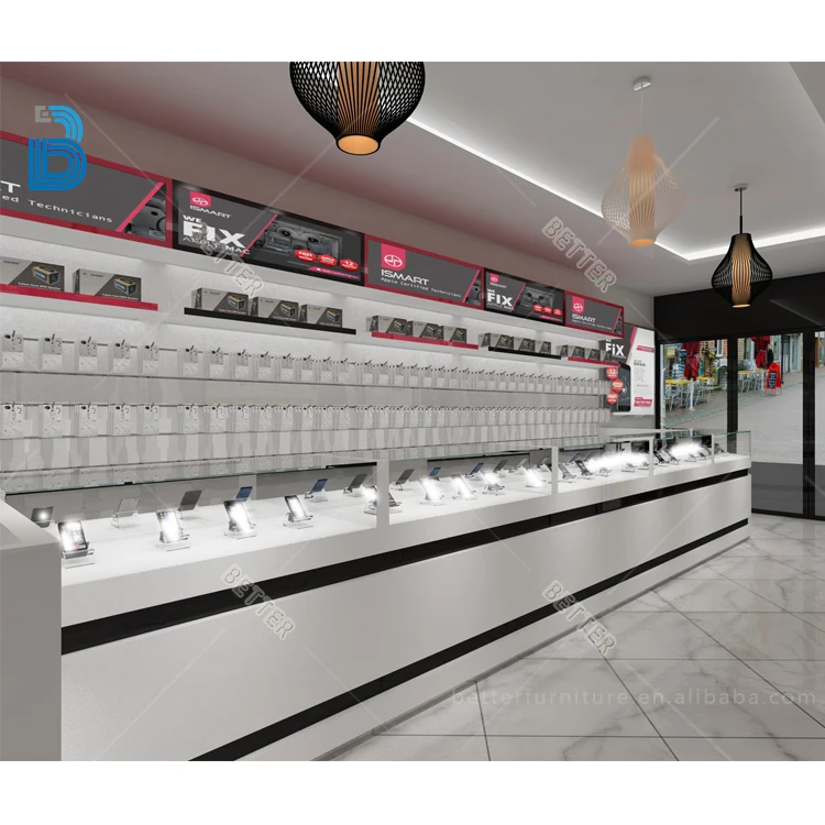 High end mobile phone accessories shop interior decoration design