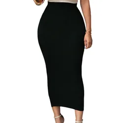 New Arrival Fashion Solid Clothing High-waist Bodycon Women Maxi Skirt