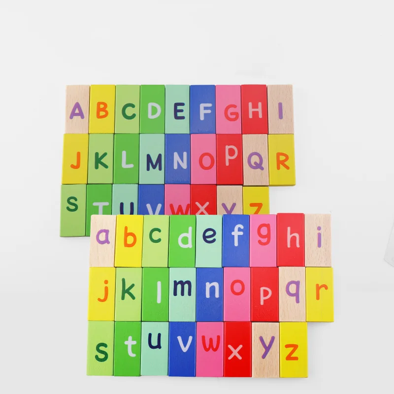 Block dominoes 200 pieces of numeral alphabet arithmetic puzzle wooden dominoes