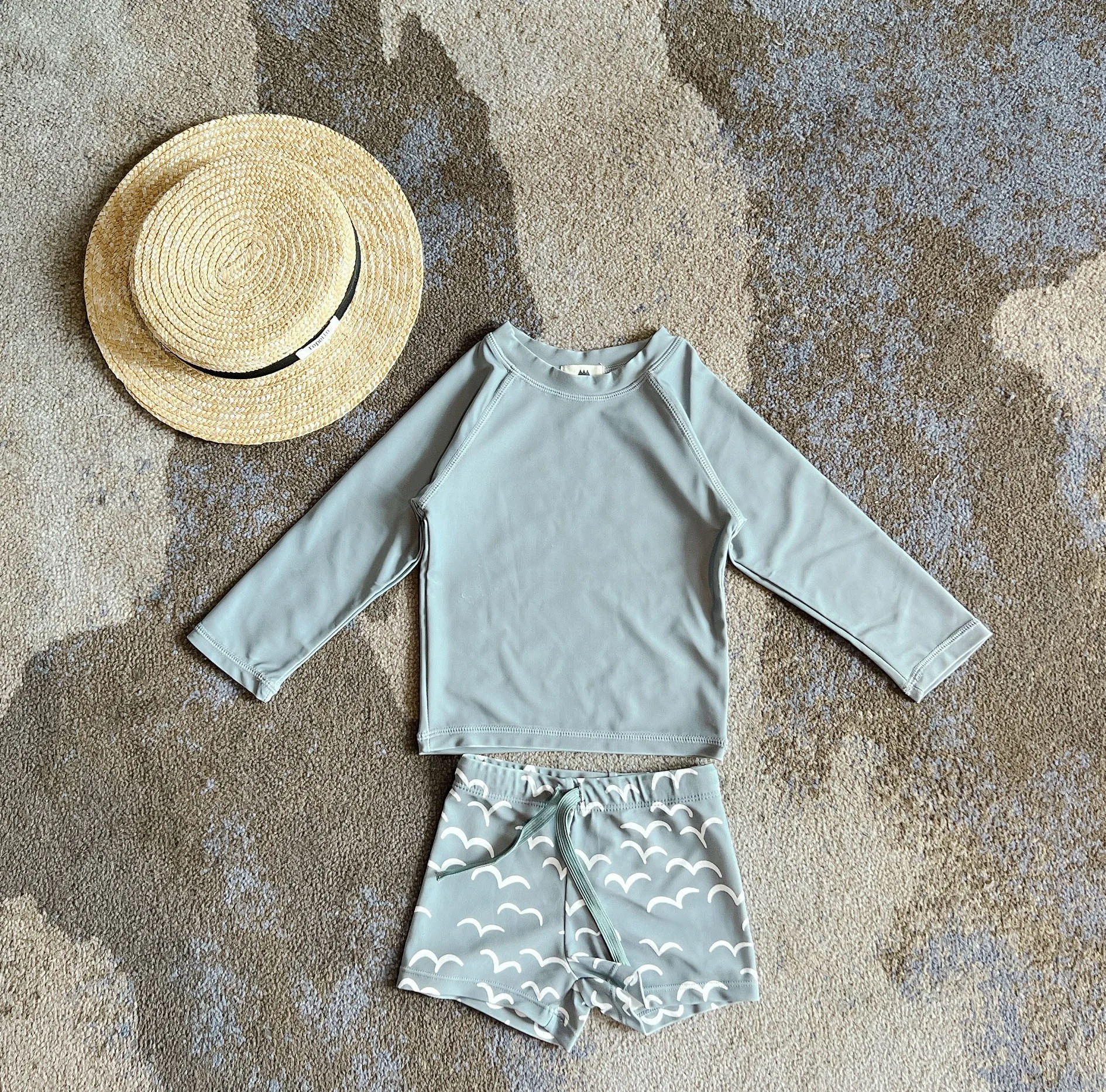 HAOUME Custom Lovely Kids Swimsuit Child Bikinis Girls Boys Two-Pieces Beachwear Swimwear Baby Swimwear Set For Girls And Boys