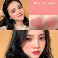 Girls brighten skin natural sweet seal blusher pink rose red orange heart shaped blush cushion