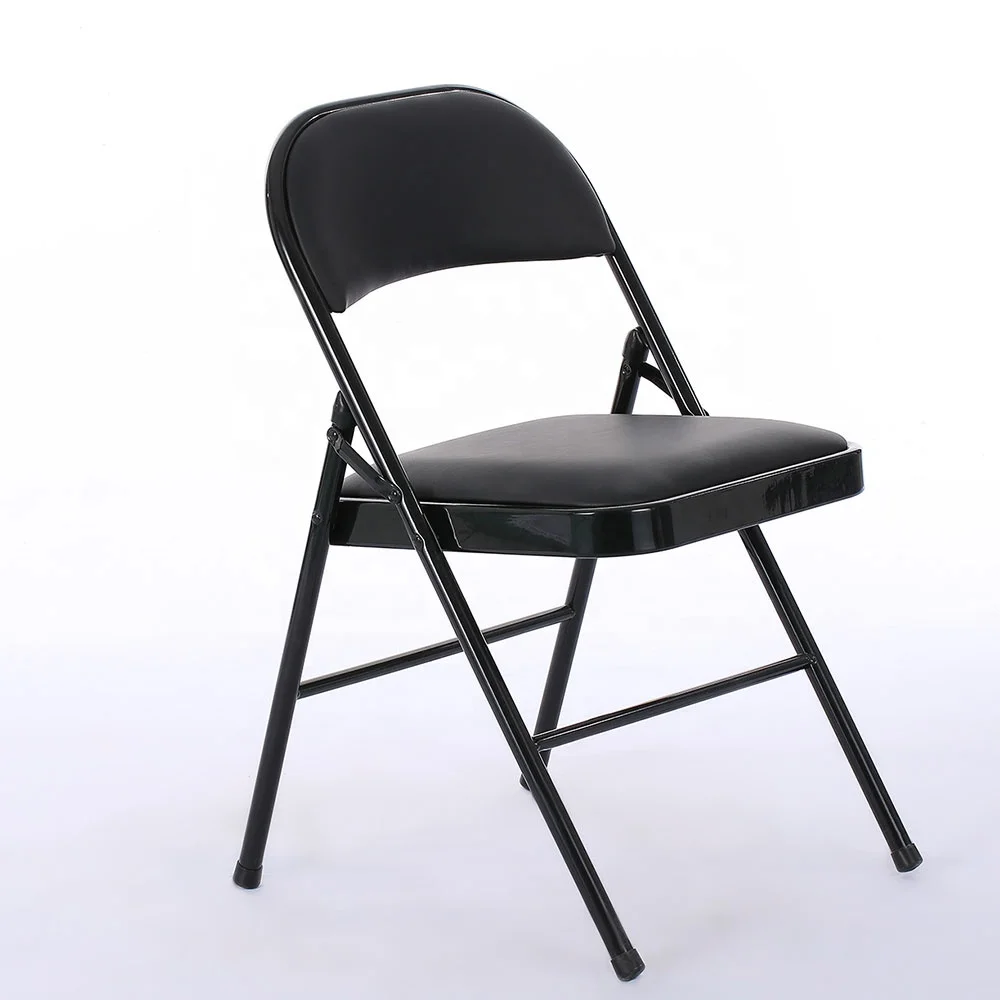 High quality commercial comfortable seat and back steel with powder coated frame metal folding chair