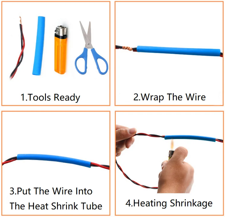 4:1 Factory wholesale PE electric wire insulation sleeve flexible free heat shrinkable tubing heat shrink tube