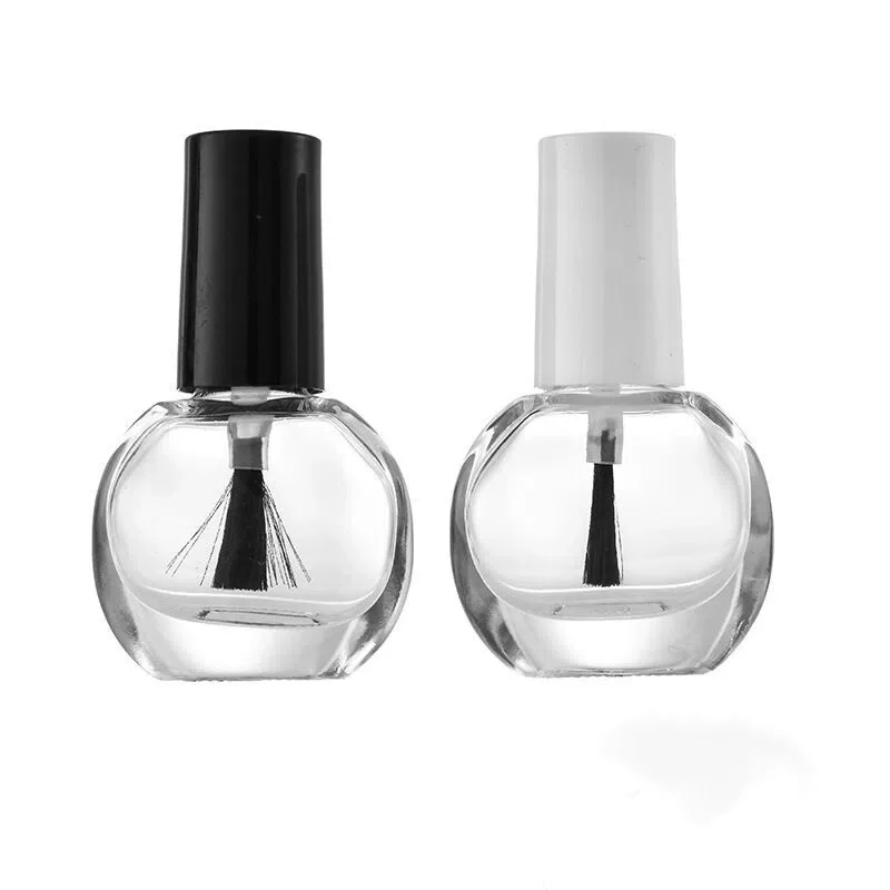 3ml 4ml 5ml classic round glass bottles with brush square shaped empty nail polish with screw brush cap cosmetic packaging