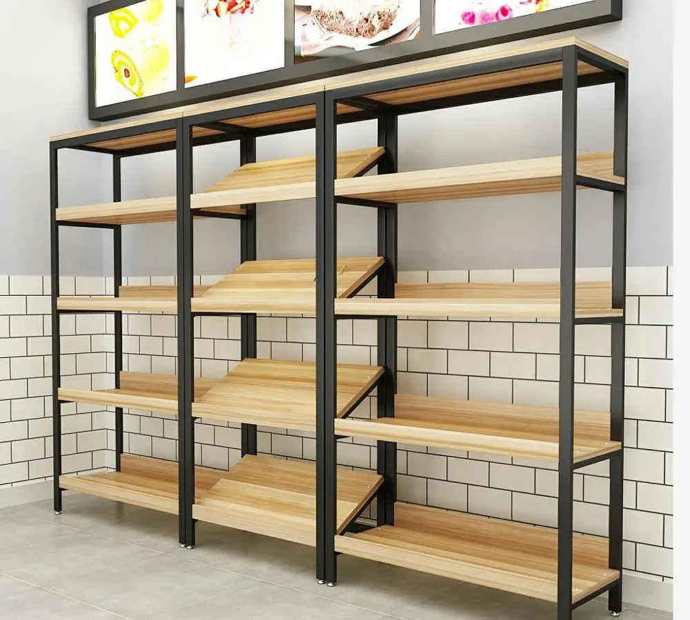 Retail shop and supermarket convenient single side fruit and vegetable food display shelf  stand  racks