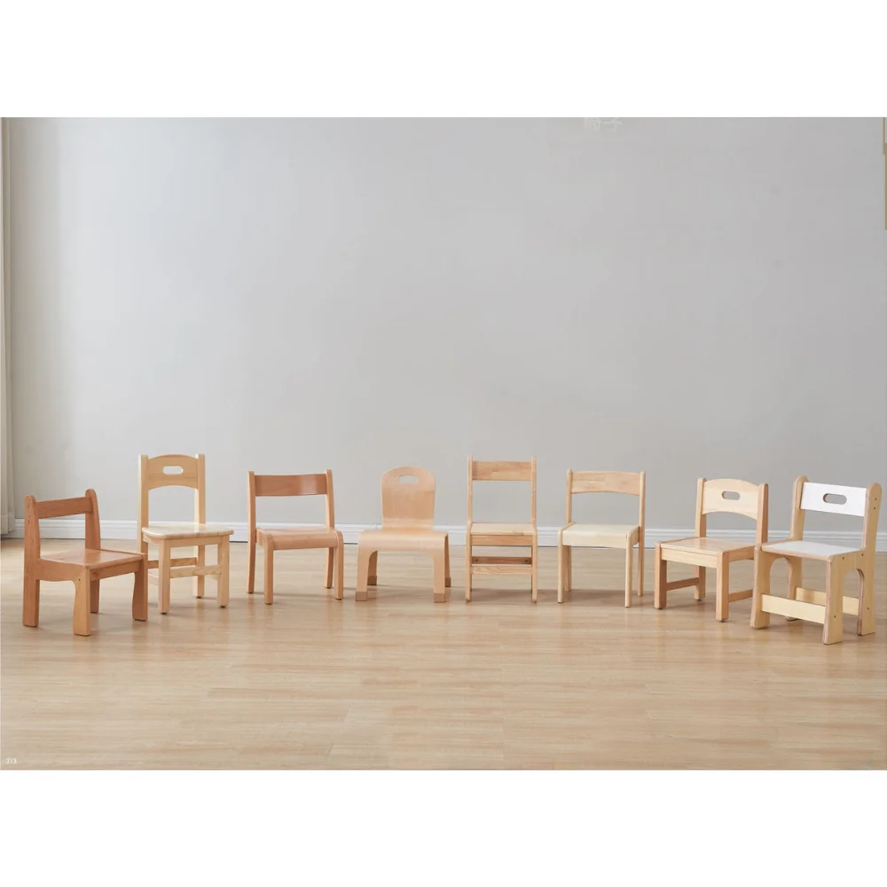 Wood Natural Toddler Daycare Stackable Plastic Child School Preschool Nursery Kindergarten Wooden Chair And Table Set For Kid