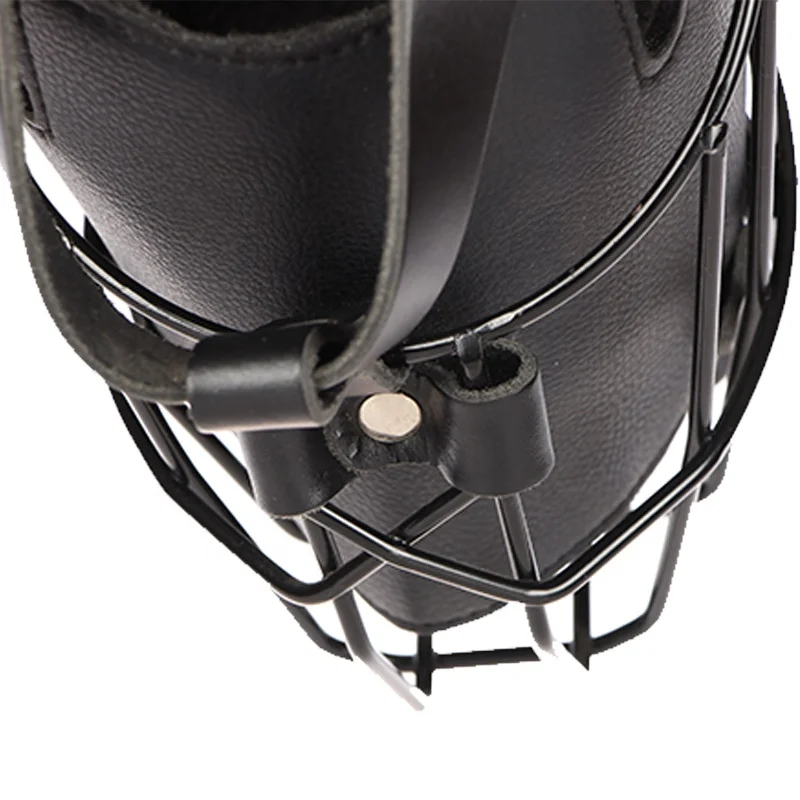 Custom Leather Black Steel Dog Muzzle Cover Deterrent Anti-Bite Tactical Training Dog Muzzle For German Shepherd Rottweiler