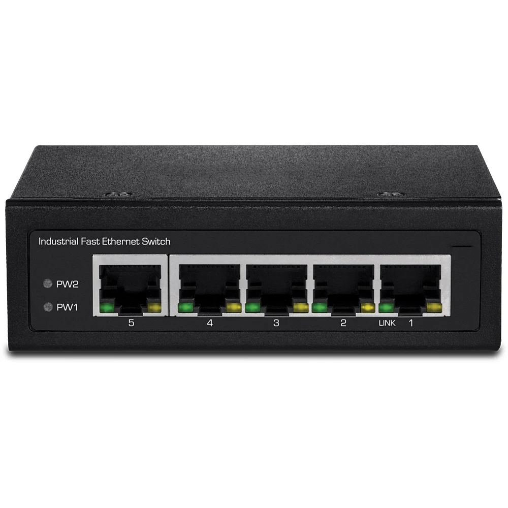 Промышленный Ethernet-коммутатор OEM 12 В-36 В постоянного тока с 5 портами на Din-рейке