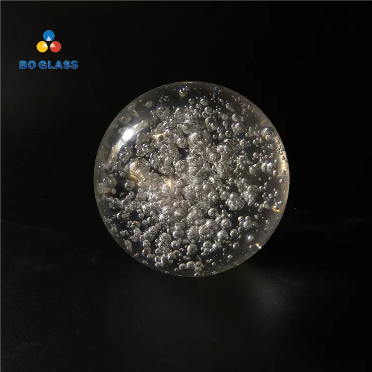 Customized 30mm 40mm 50mm Bubble Round K9 Glass Clear or Seed Crystal Ball For Home Decoration Wedding