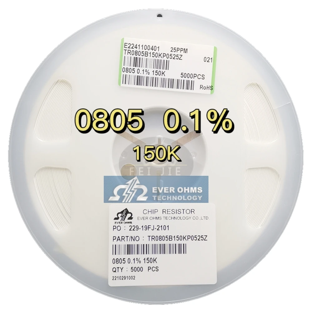 Тонкопленочный прецизионный резистор 0805-150K 0.1% 25PPM TR0805B150KP0525Z