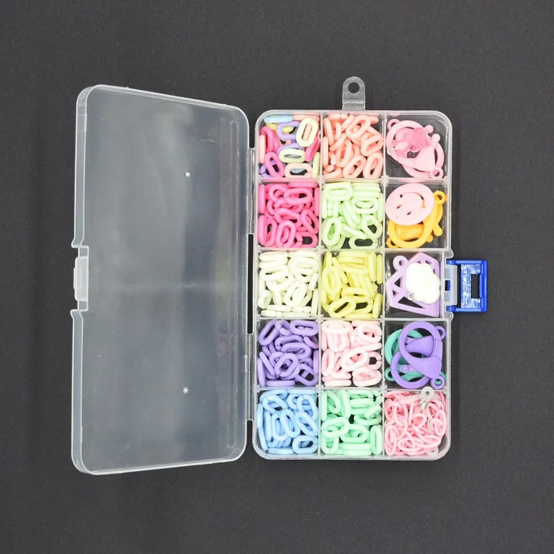 New Design Cartoon Diamond Charms Macaroon Color O-shape Glasses Facemask Mobile Phone Headphone Chain Multi-purpose DIY Set