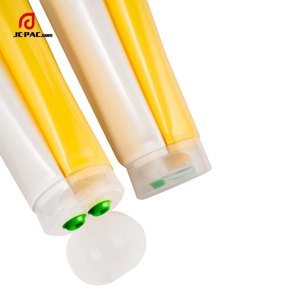 Mix Cream Dual Cosmetic Tube With Dual Orifice Flip Cap,Dual Chamber Plastic Tubes For Body Scrub