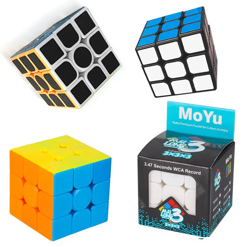 Third-order Stickers 5.6cm Magic Puzzle Cube Moyu 3x3 Speed Puzzle Magic Cube Educational Toy Brain IQ Toy for Kid