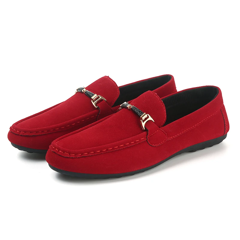  wholesale red suede velvet casual shoes fashion formal loafers for