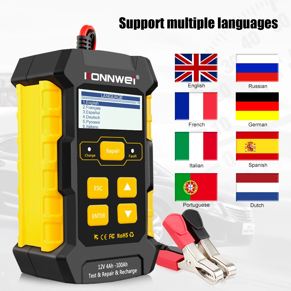 KONNWEI KW510 Прямая продажа с завода портативное автомобильное зарядное устройство для свинцово-кислотных батарей