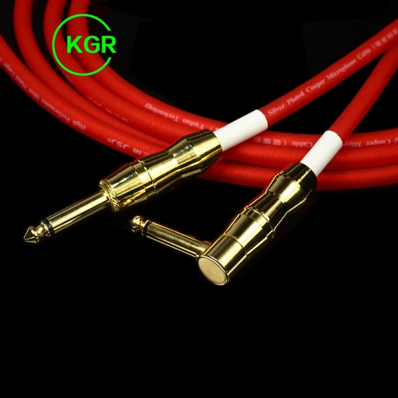 
Red Guitar Cable Musical Instrument Audio Cable Guitar Cable for Electric Guitar, Bass, Keyboard, Pro Audio 