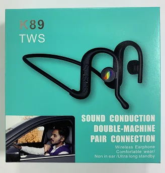 2022 new sports game wireless headset K89 bone conduction earphones with microphone hanging ear bone conduction hearing aid