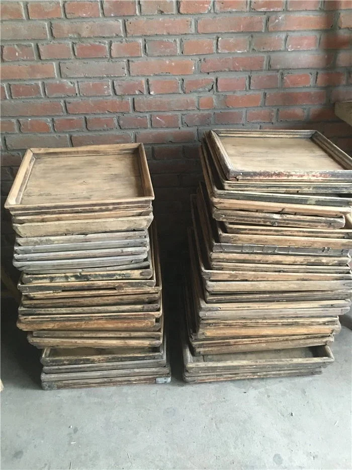 chinese antique home decoration accessories rustic wooden rice measurement