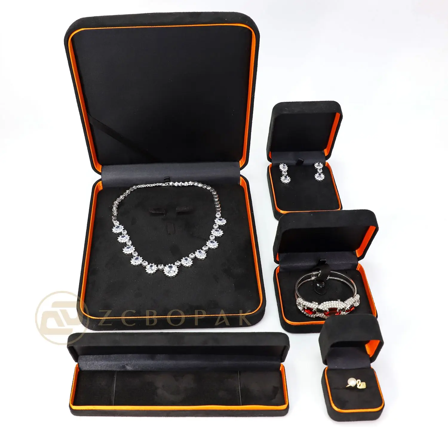 Factory New Arrival Jewellery Box Customv Suede Jewelry Packaging Ring Earring Bracelet Necklace  Box Jewelry Box