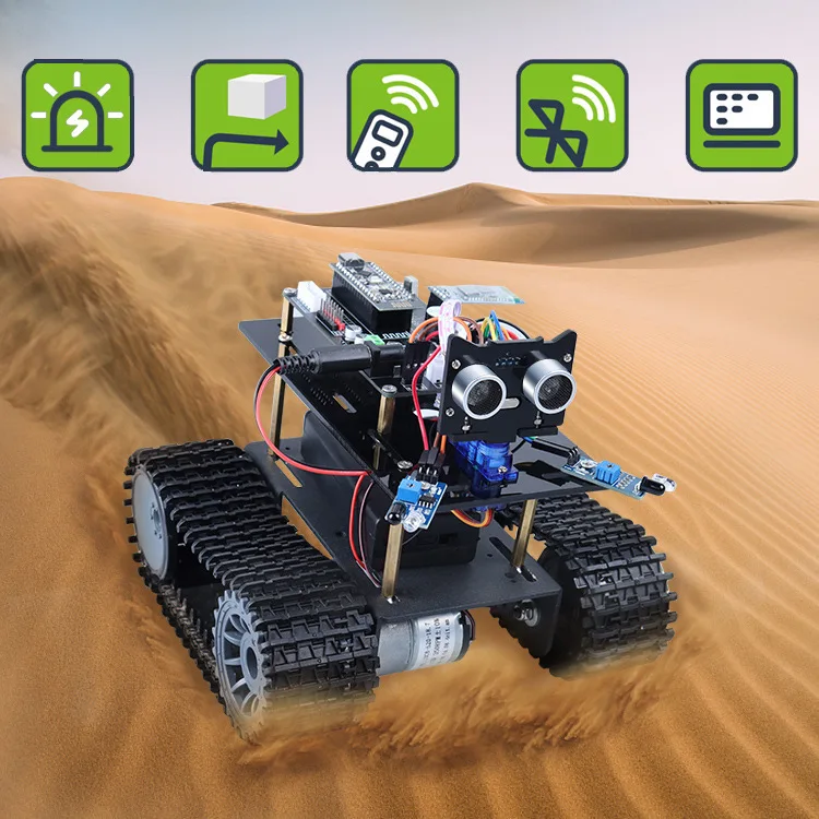 Factory Supply Wholesale Nano Bluetooth Tracked Tank Smart Car Programming Kit Compatible With Arduino