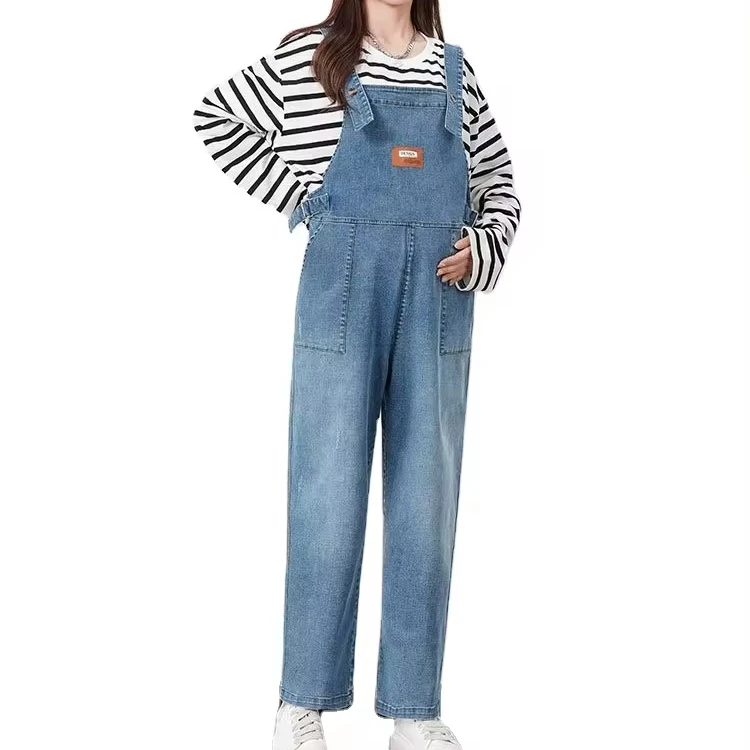 New Design Denim  Dungarees/Overalls for  Pregnant Women Breathable with Logo Thin Coated New Processing