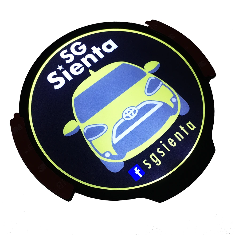 Rideshare Sign, LED Light Logo Sticker Decal Glow, Wireless Decal Accessories Removable Glowing Sign For Car Taxi