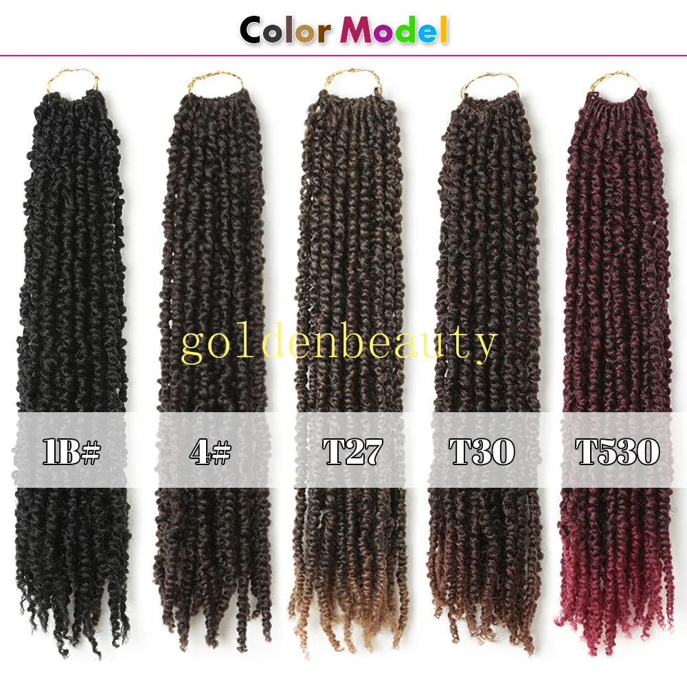Passion Spring Twists Synthetic Crotchet Hair Extensions Ombre Crochet Braids Pre looped Fluffy Bomb Twist Braiding