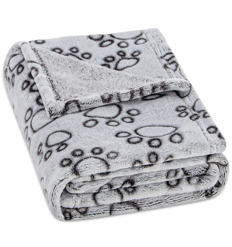 Soft Pet Puppy Medium Small Fluffy Pet Bed Blanket Cat Kitten Cute Paw Print Furniture Couch Sofa Dog Blanket