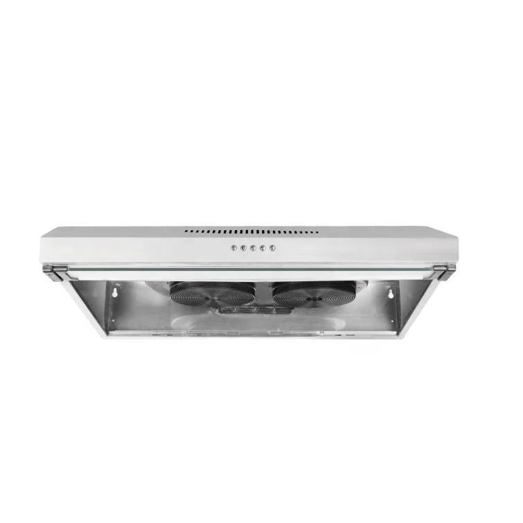 cheap price push button white slim kitchen cooker extractor hood