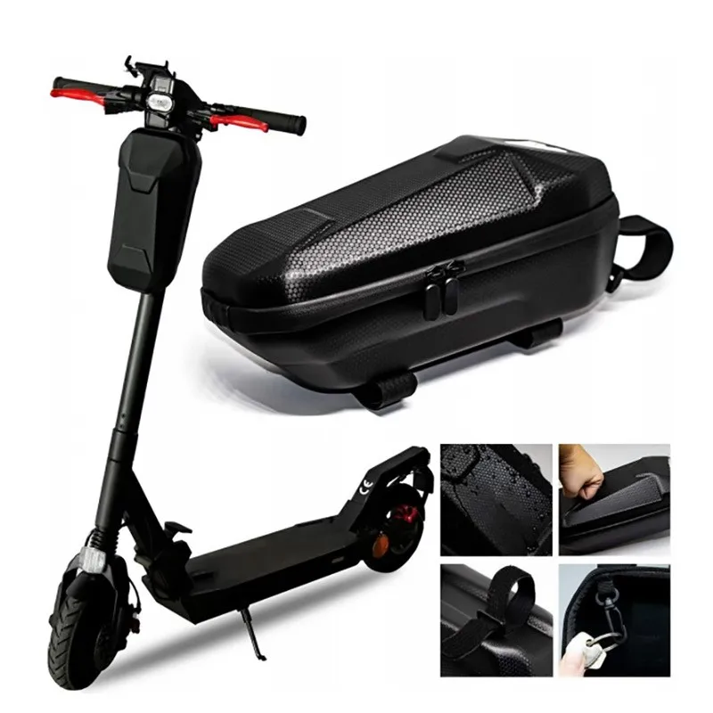 EVA hardshell bike bag Folding balance bike pannier with front drawstring pocket for storing digital devices and cameras
