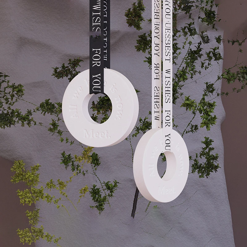 56H  Wholesale Customized white Gypsum Essential Oil Diffuser Hanging Car Perfume Wardrobe Aromatherapy Ceramic Air Freshener