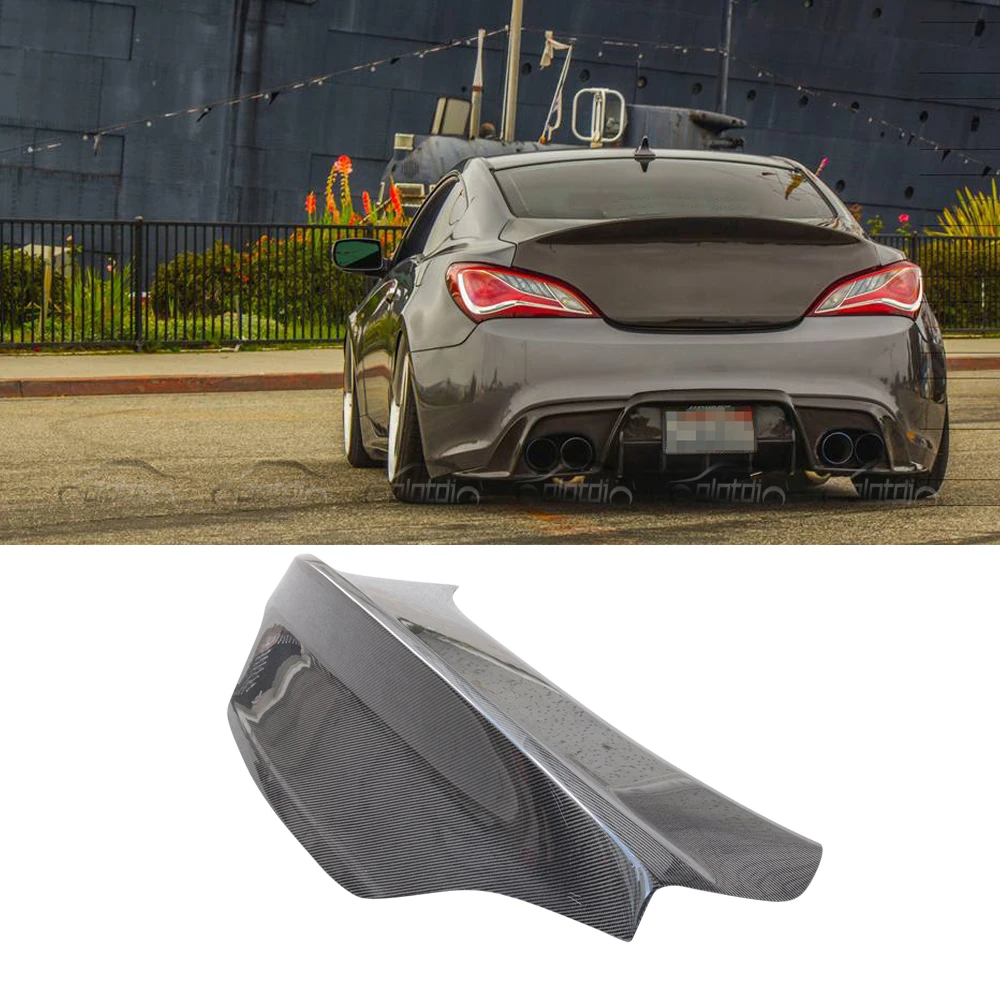 HC Style Carbon Fiber Rear Trunk Spoiler Ducktail For Hyundai Genesis Coupe Boot 2009-2011