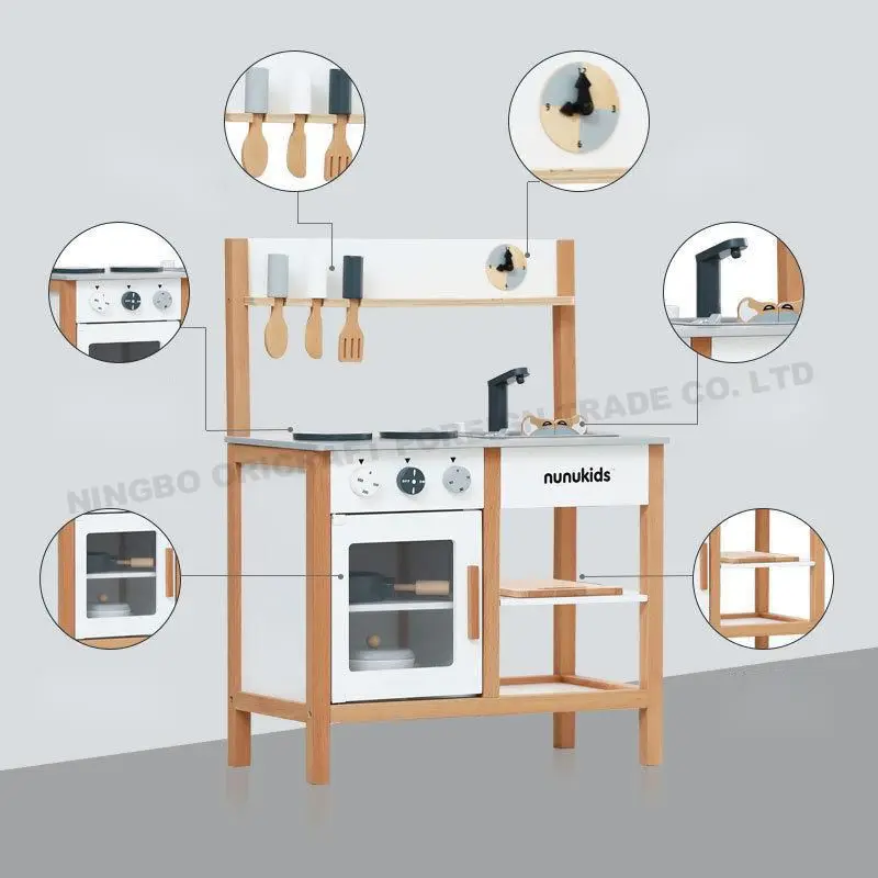 
Hot selling children pretend role market play store kids wooden play set kitchen girl toy sets for toddler kitchen appliance toy 