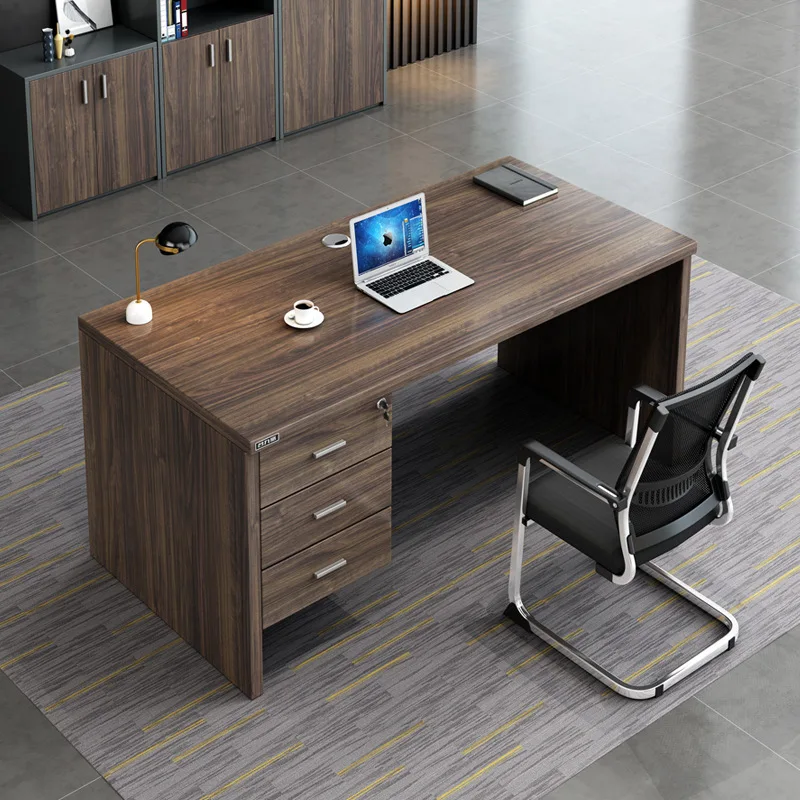 Home Office 47 Inch Computer Desk Oak Wooden Study Table with Storage Drawers for Kids and Teens