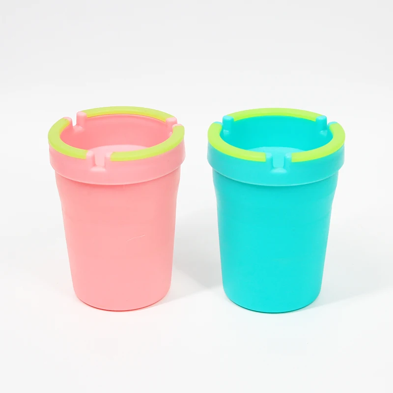 UKETA wholesale display box packaging butt bucket ashtray smell proof smokeless plastic car ashtray with lid