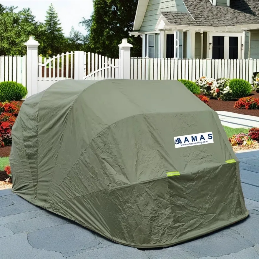 Amas Multi-Purpose Stainless steel Waterproof outdoor foldable garage cover dust protection car tent for suv