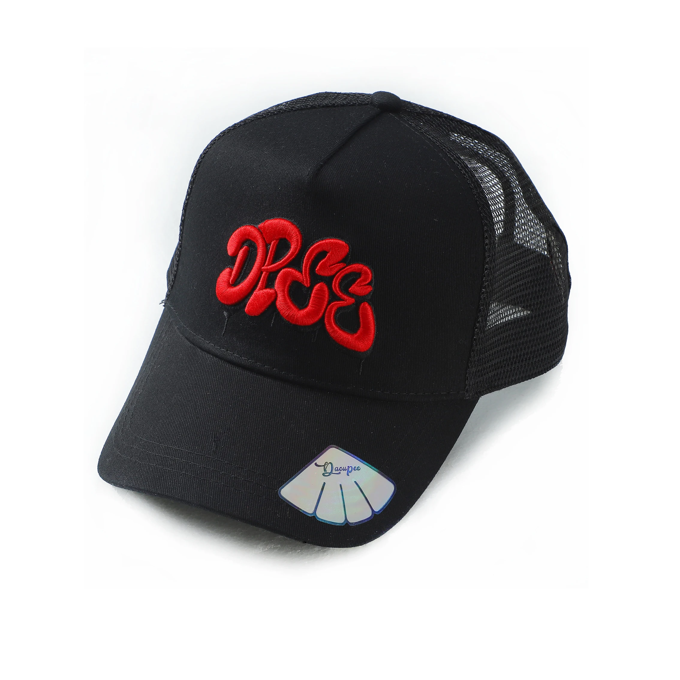 Design Mesh Trucker Hat OEM High High Quality Mesh 5 Panel 3d Embroidery Logo Trucker Hat Caps With Custom Logo