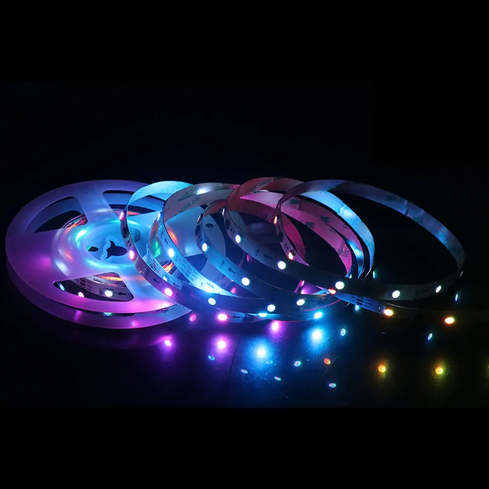 RGBIC Led strips lights 24v WS281172 Pixel Wifi Bluetooth Smart Strip Light Alexa Voice Music Sync Flexible smart home lights