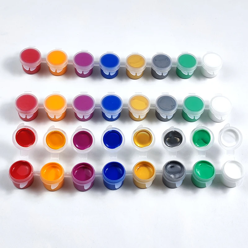 Waterproof Permanent Paint Mini 5ml 8colors Strip Pot Acrylic Paint Sets for Canvas Rock Fabric