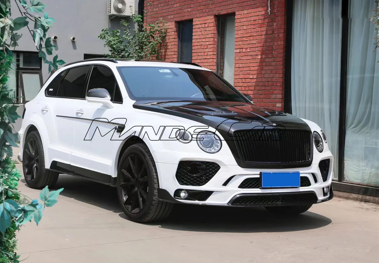 Wide May Style Carbon Fiber Mix Fiber Glass Car Bumpers Engine Hood Cover For Bentley Bentayga Body Kits Car Accessories