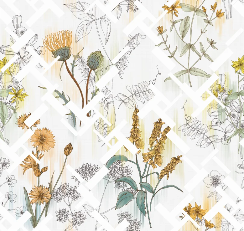 Newest floral design digital printed upholstery custom fabric for curtain tablecloth