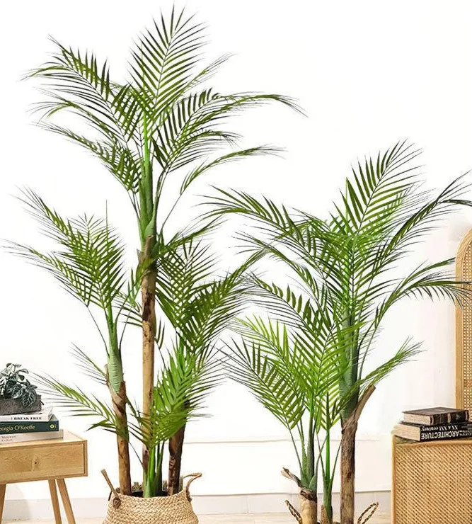 High Quality Nordic Simulation Sunflower Tree Palm Leaf Simulation Plant Potted Large Green Plant Living Room Bonsai