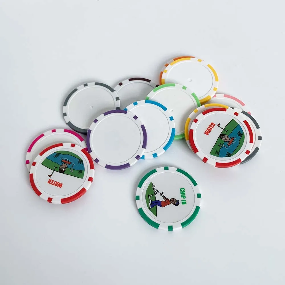 Custom European Poker Chips Cheap Gambling Tokens Casino Abs Clay Golf Ball Marker Poker Chip