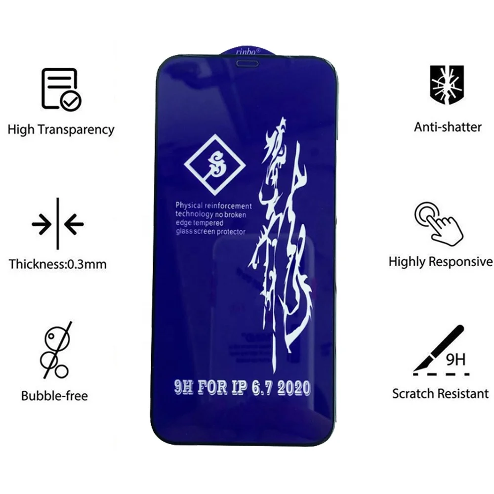 For iPhone 13 Pro Max 9H Anti-scratch 0.33mm Full-glue Screen Protector Rinbo Tempered Glass